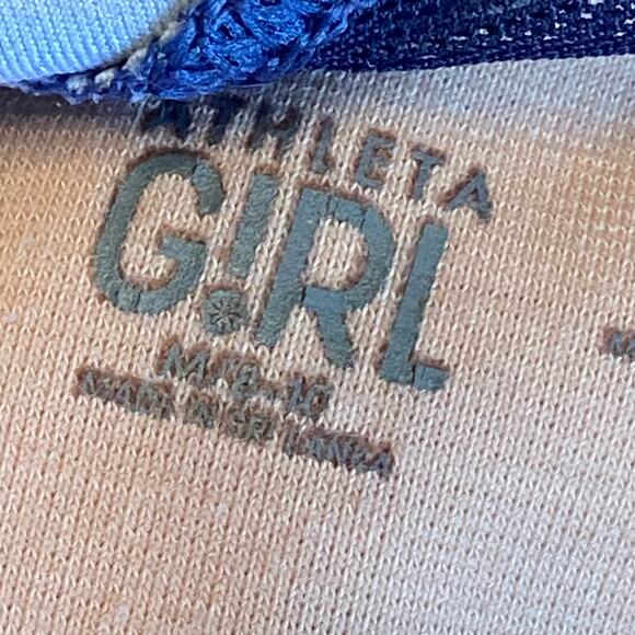 Athleta Girl Sports Bra Girl Sz 8 Blue Tie Dye Racer Back - Picture 3 of 6